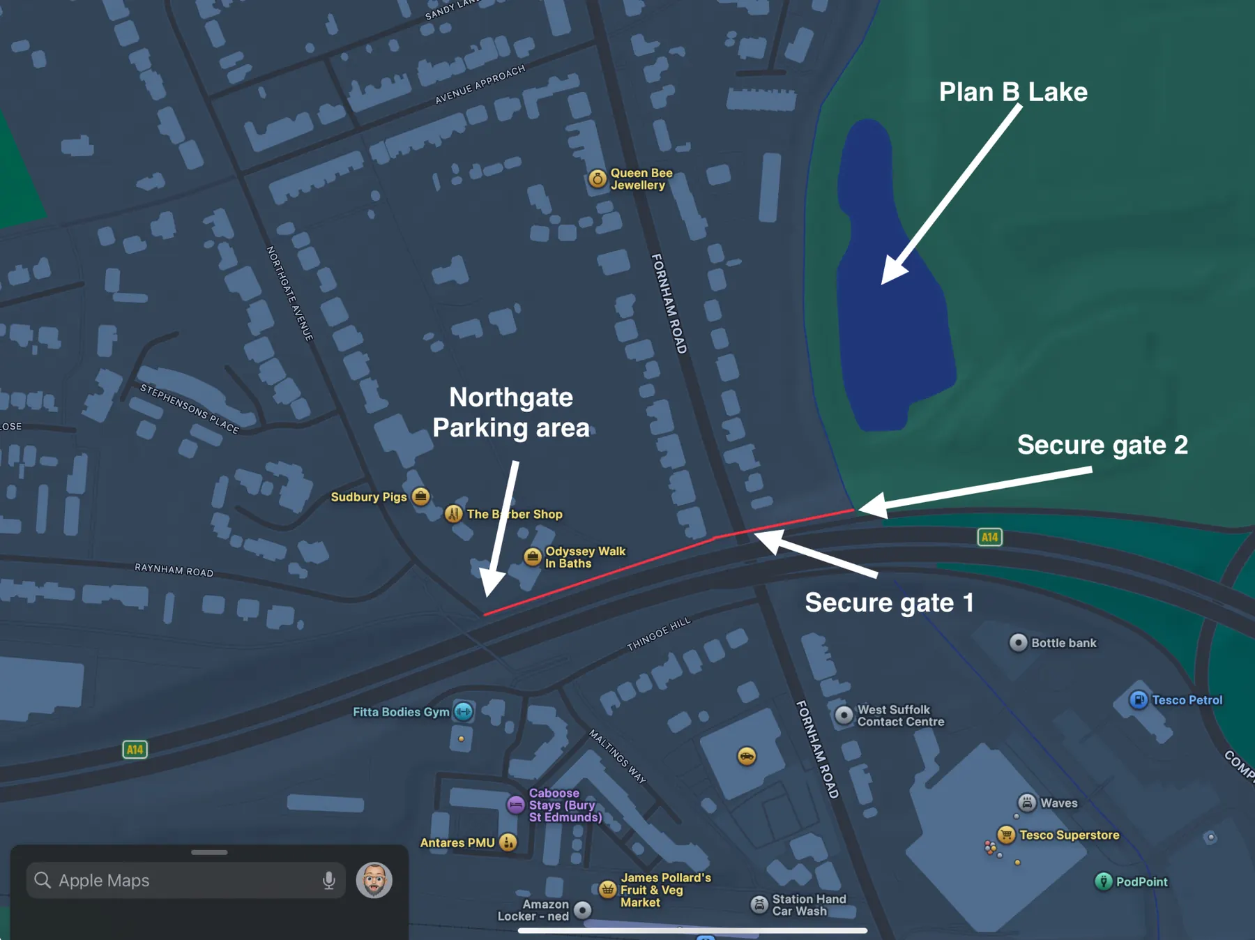 Plan B access and parking map